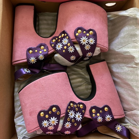 Sugar Thrillz Shoes - current mood jackie platform shoes floral size 6